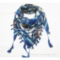 lady triangular scarf fashion aztec printed with tassel shawl